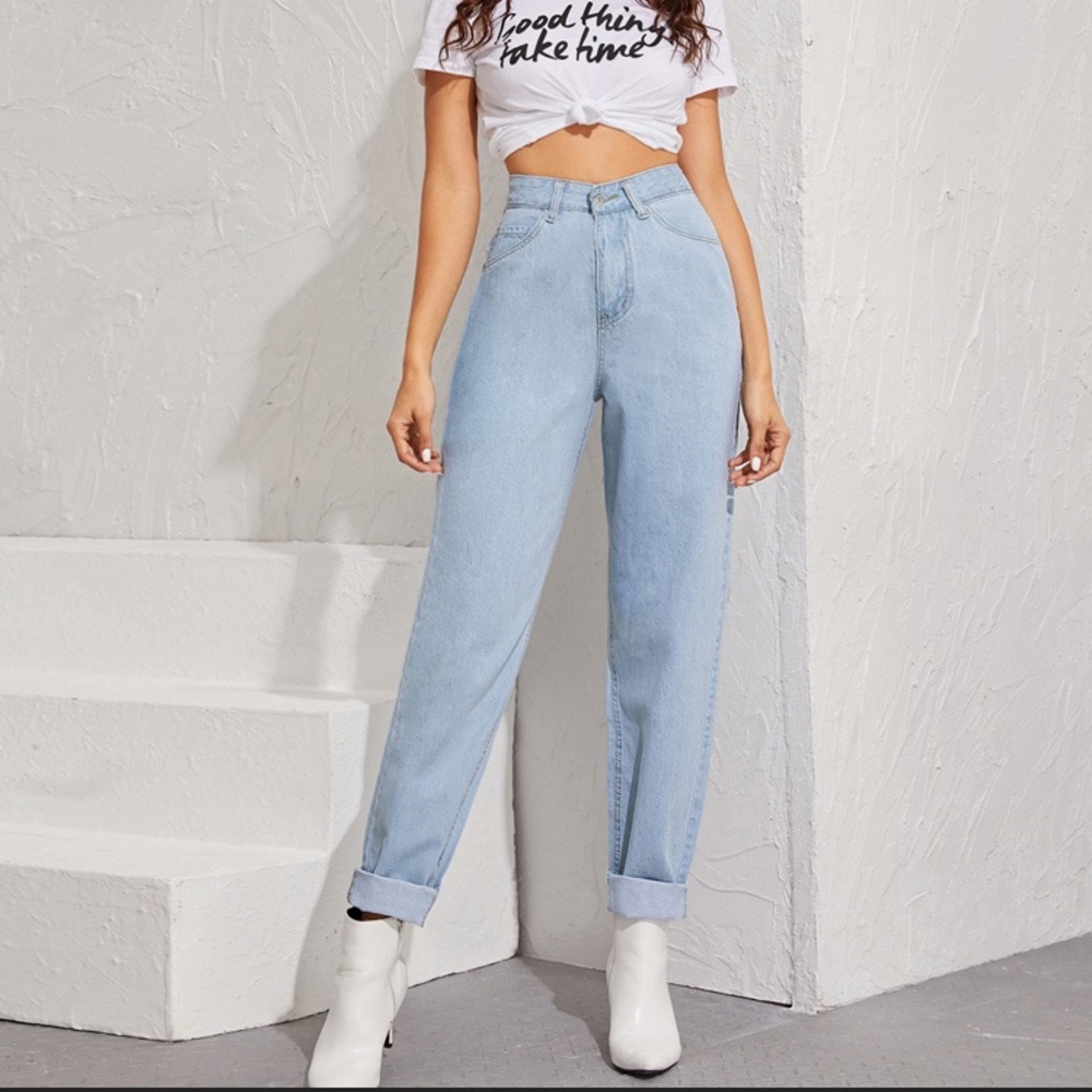 Bleached boyfriend jeans